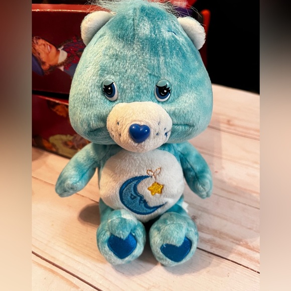 Care Bears Bedtime Bear blue tie dye beanbag plush 8" Play Along - Picture 2 of 5